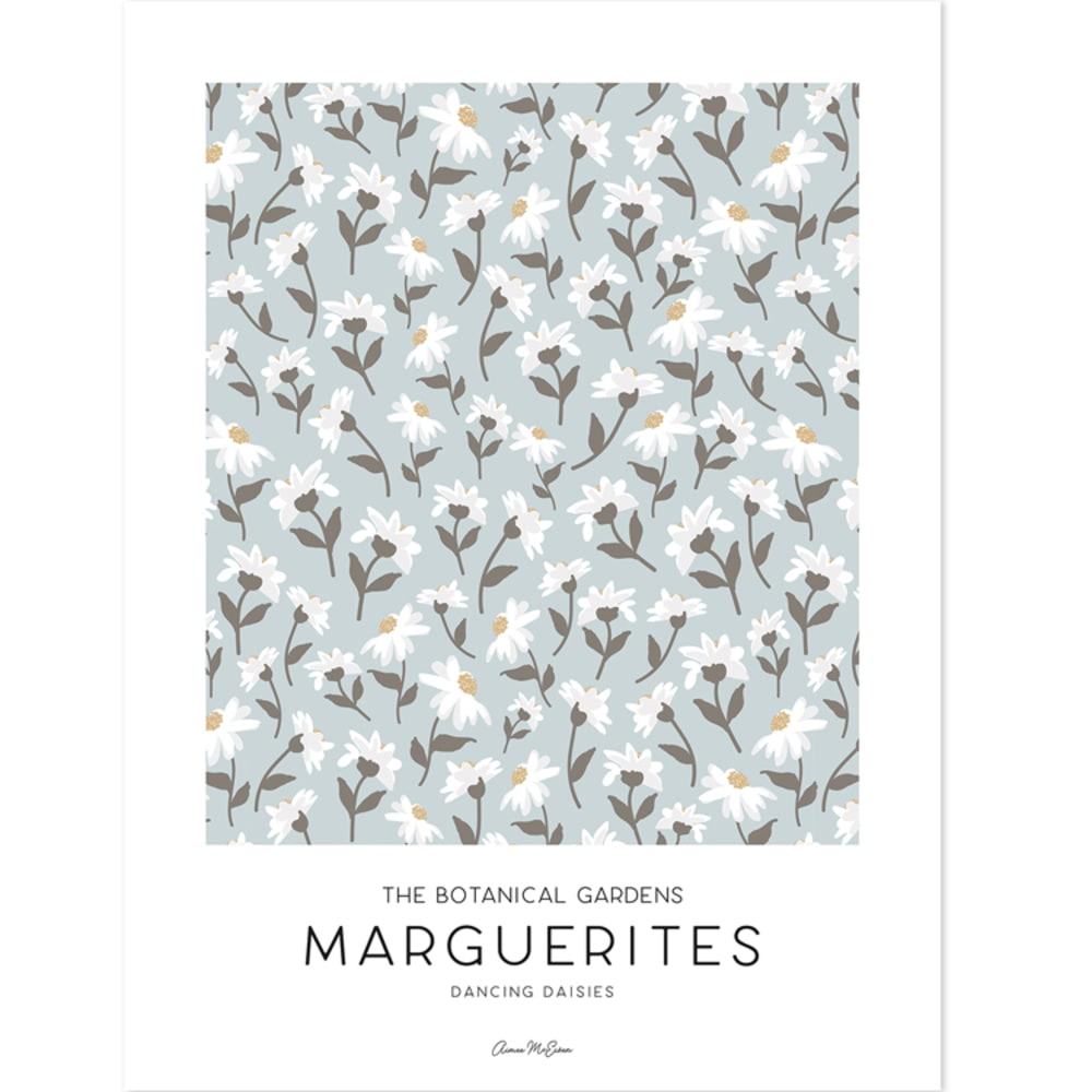 Affiche Marguerites bleu clair (30 x 40 cm) (Lilipinso) - Image 1
