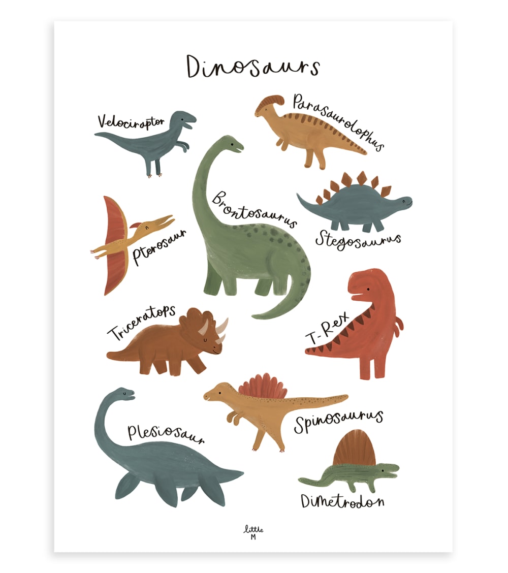 Affiche enfant les dinosaures (30 x 40 cm) (Lilipinso) - Image 1