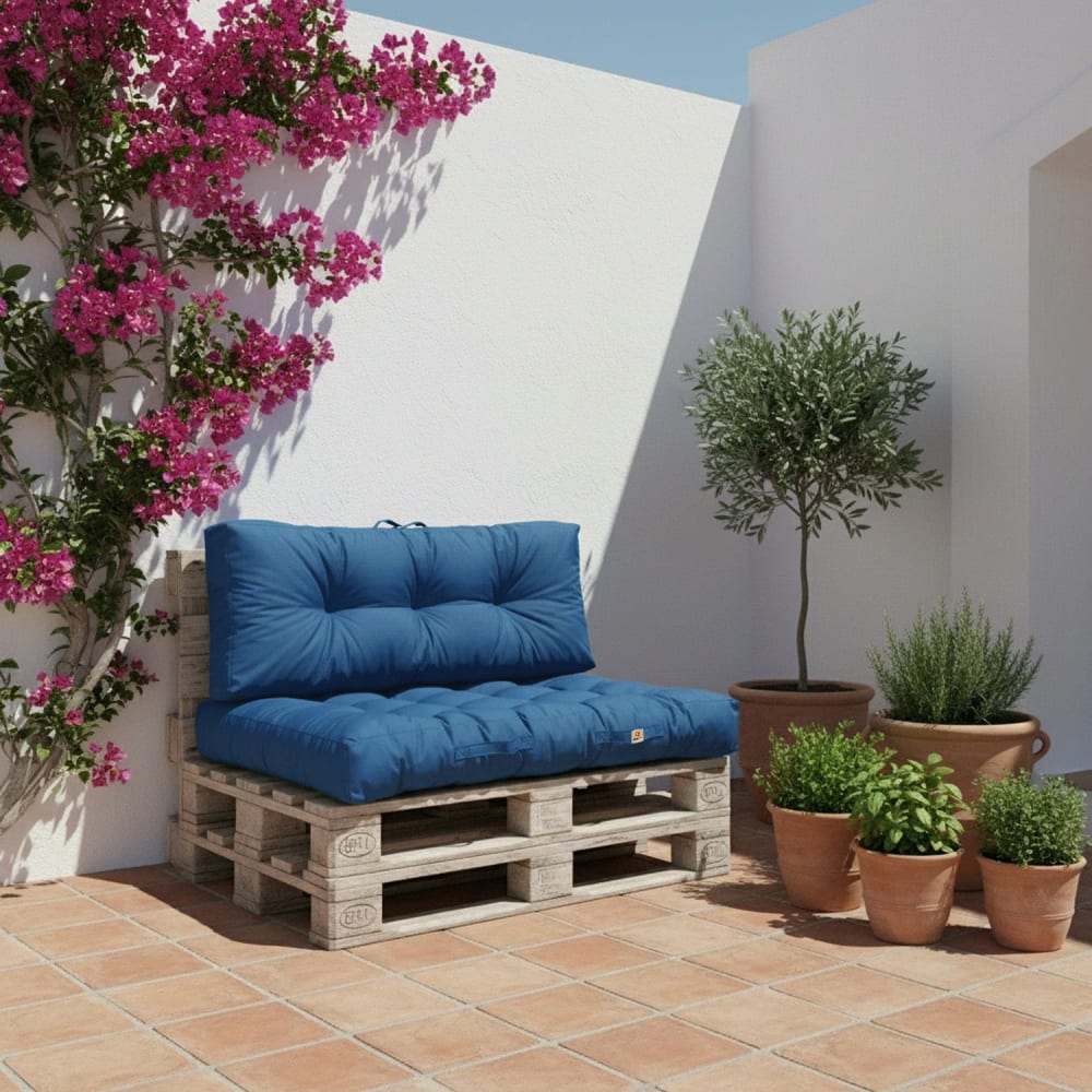 Coussins matelas pour palette 120x80x20 en polyester bleu pétrole - Maisons du Monde