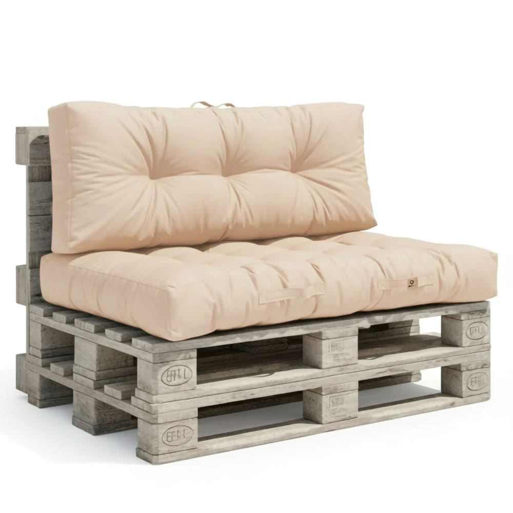Kissenmatratzen für Palette 120X80X20 aus Polyester Beige -