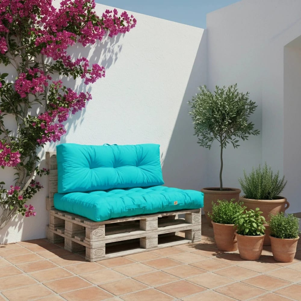 Coussins matelas pour palette 120x80x20 en polyester bleu caraïbes - Maisons du Monde
