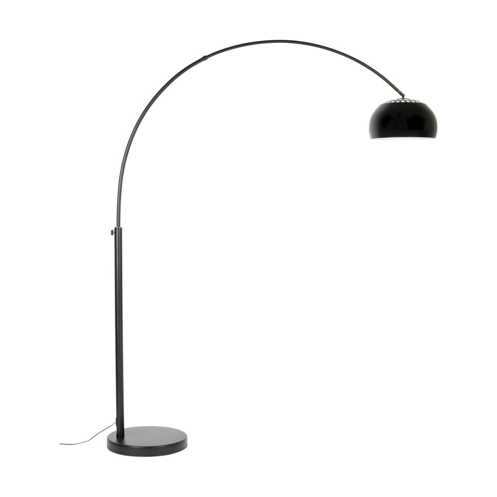 Lampadaire en métal noir réglable en hauteur