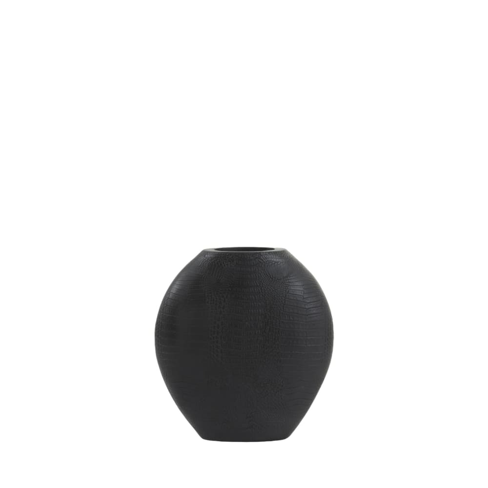 Light & Living Vase noir 29.5x8x31.5cm style contemporain - Pvc - Poly Chlorure De Vinyle