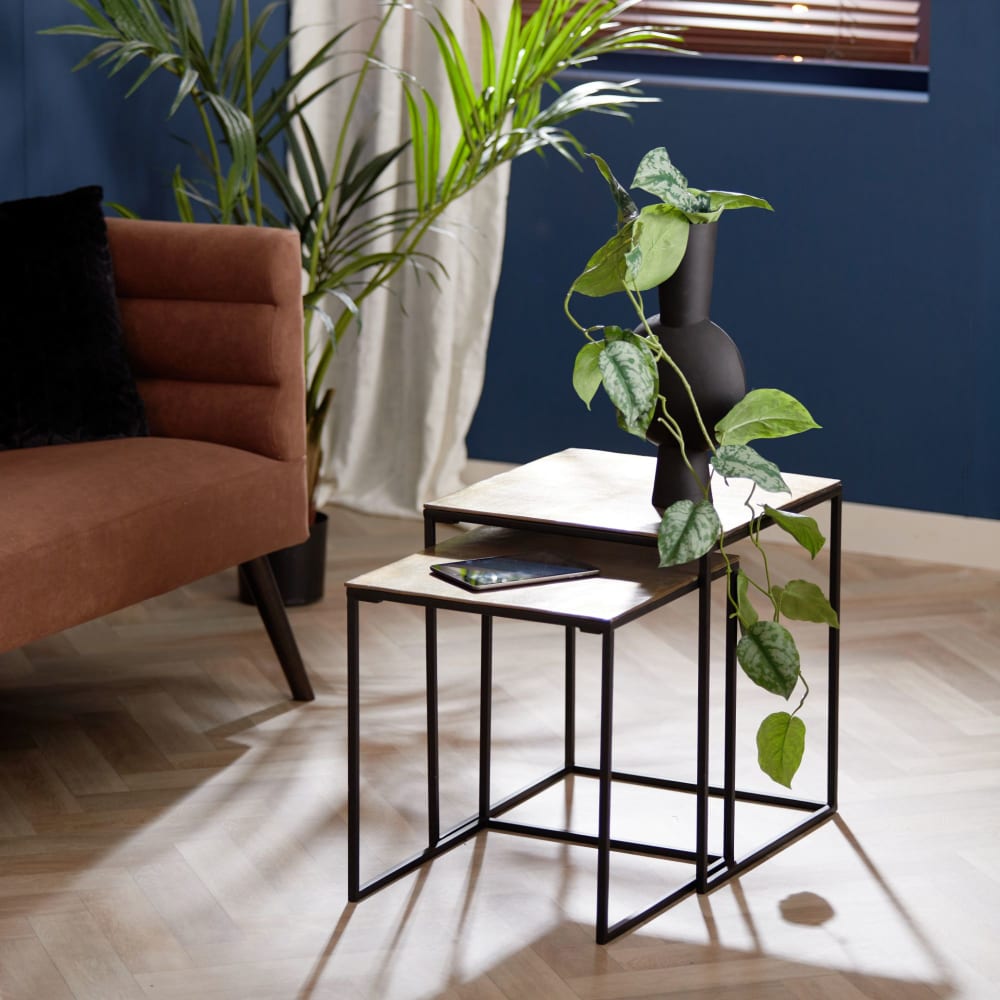 Vase aus Metall, schwarz, 22x14x40cm - Maisons Du Monde