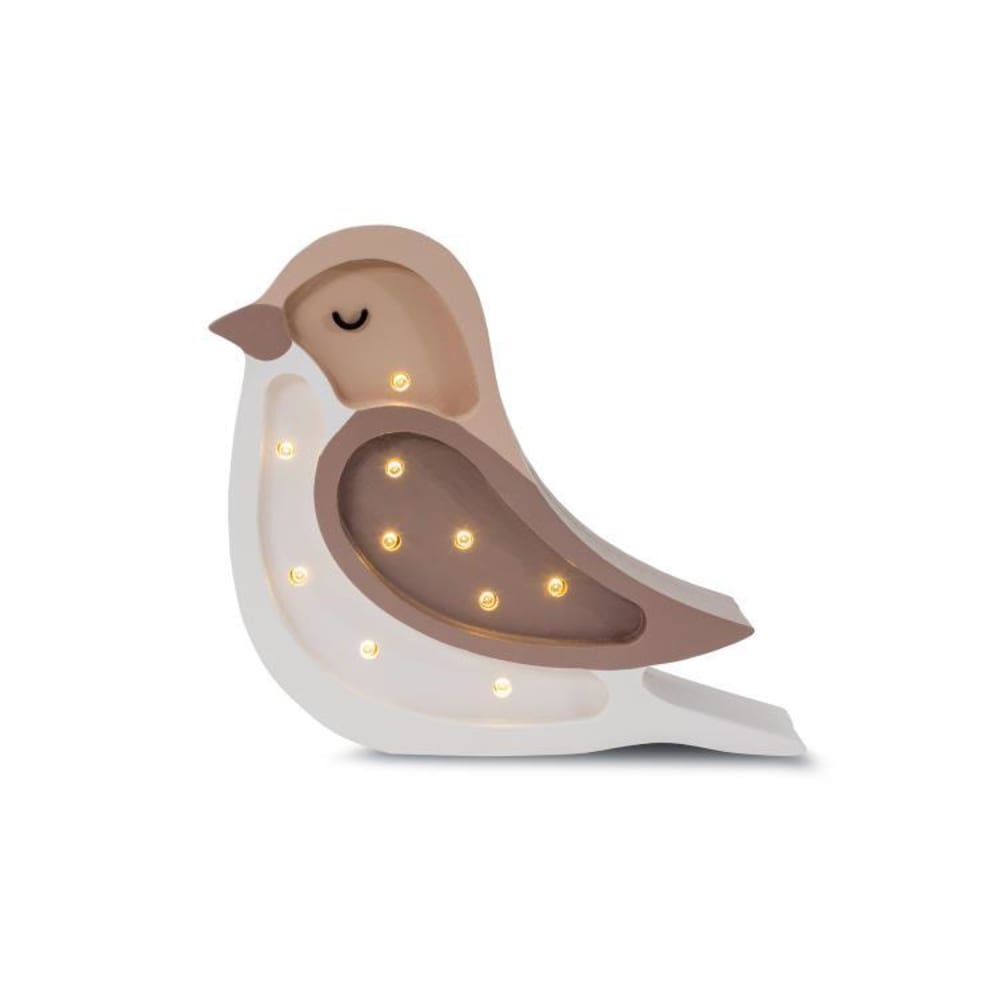 Little Lights Vogel-Nachtlampe Kaffee-Beige BRAUN HOLZ Kinder