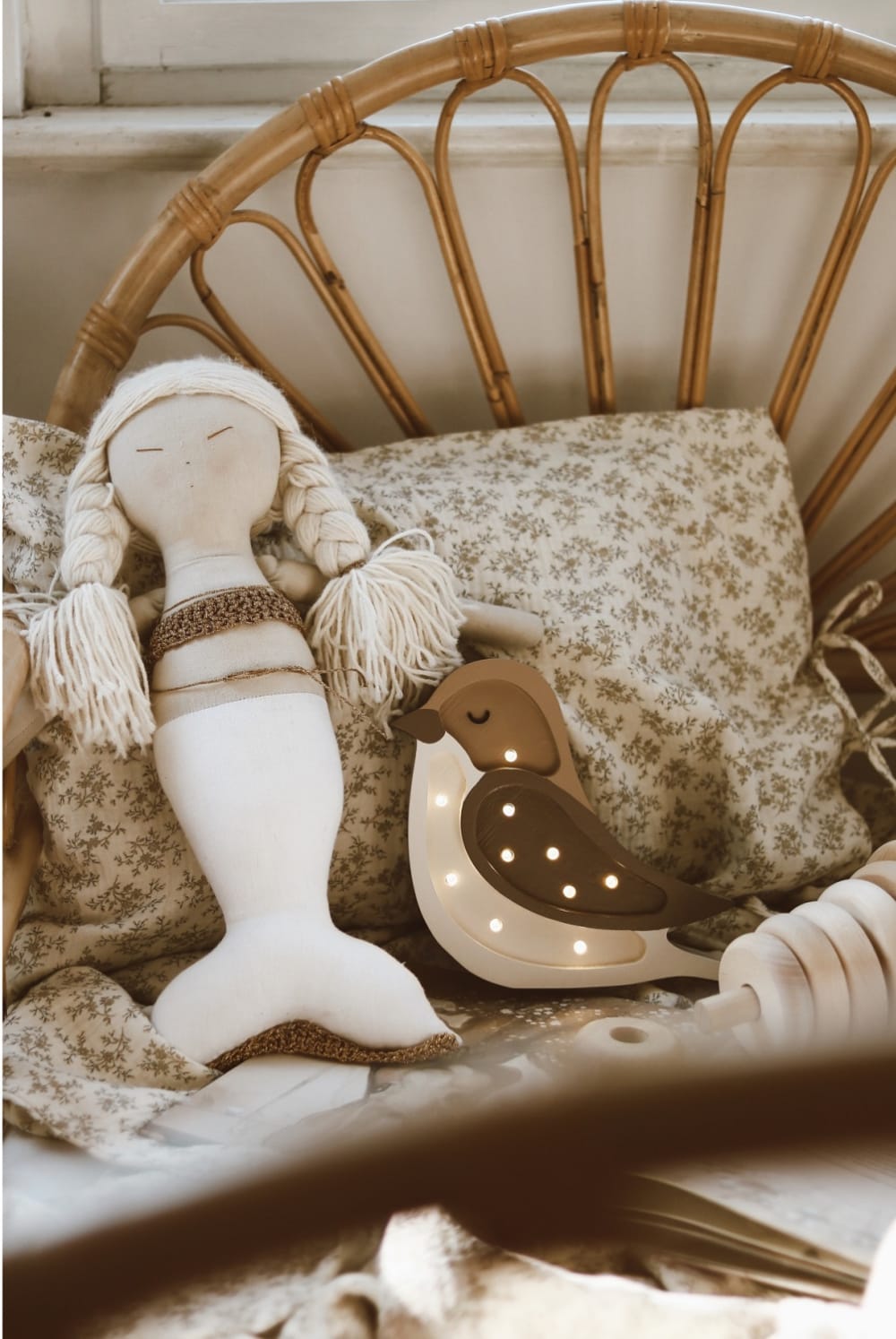 Lampe à poser led oiseau h20cm marron - Maisons du Monde