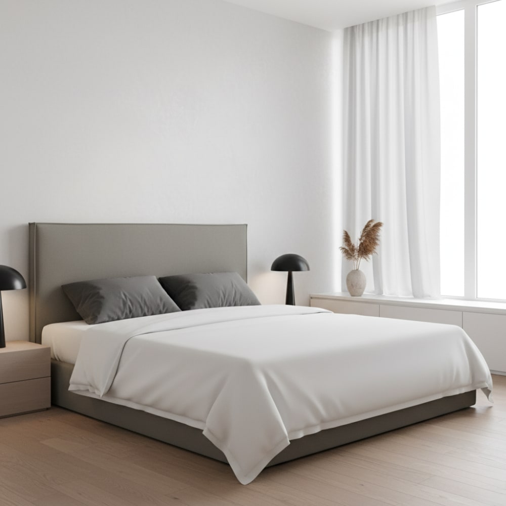 Cabecero de líneas rectas gris antracita, cama 200 cm, 210x120 cm - Maisons du Monde