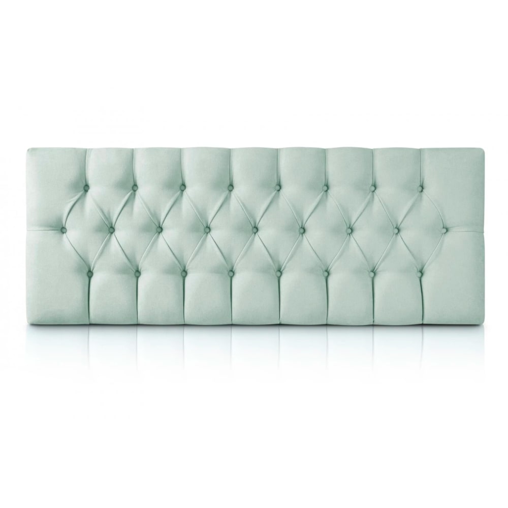 Tête de lit bois rembourrée vert d’eau 190x60 – lit 180
