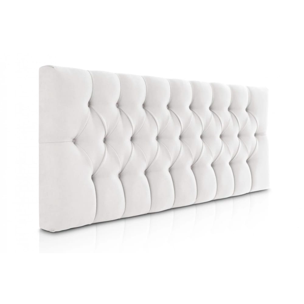 Cabecero tapizado bajo acolchado blanco, cama 150 cm, 160x60 cm - Maisons du Monde