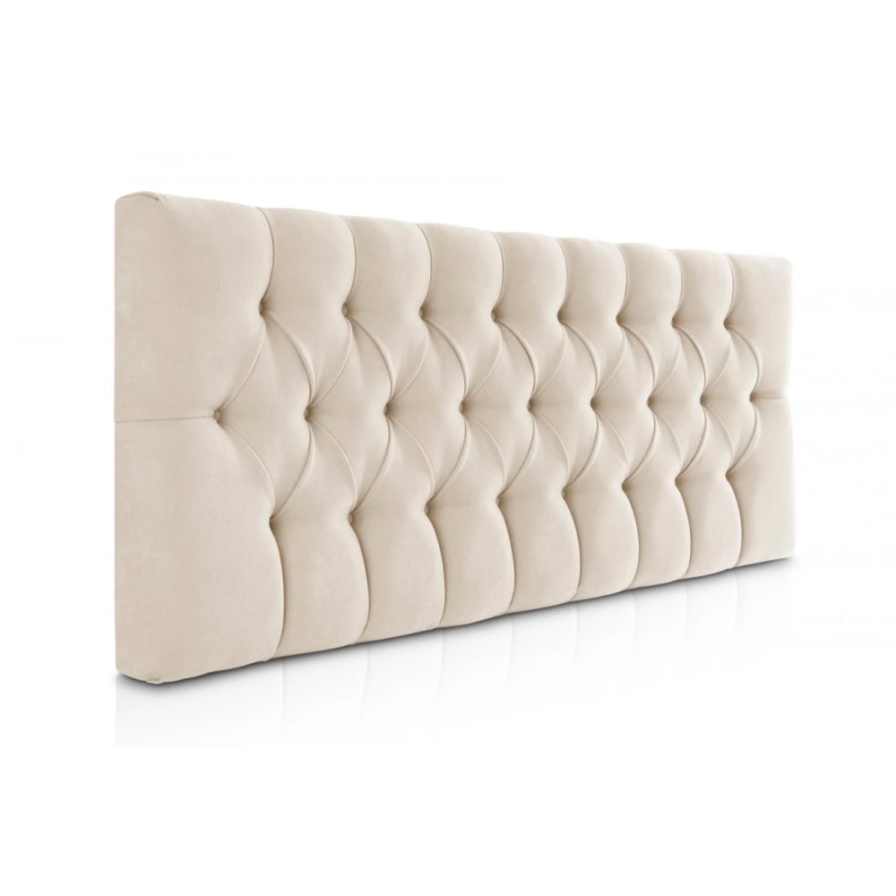 Tête de lit rembourrée basse matelassée beige, lit 105 cm, 115x60 cm
