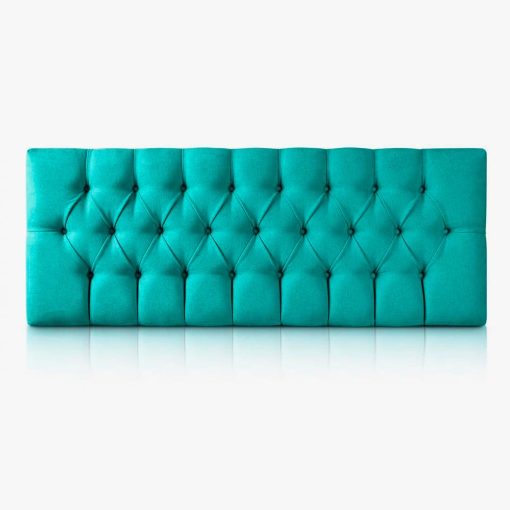 Tête de lit bois rembourrée turquoise 150x60 – lit 140