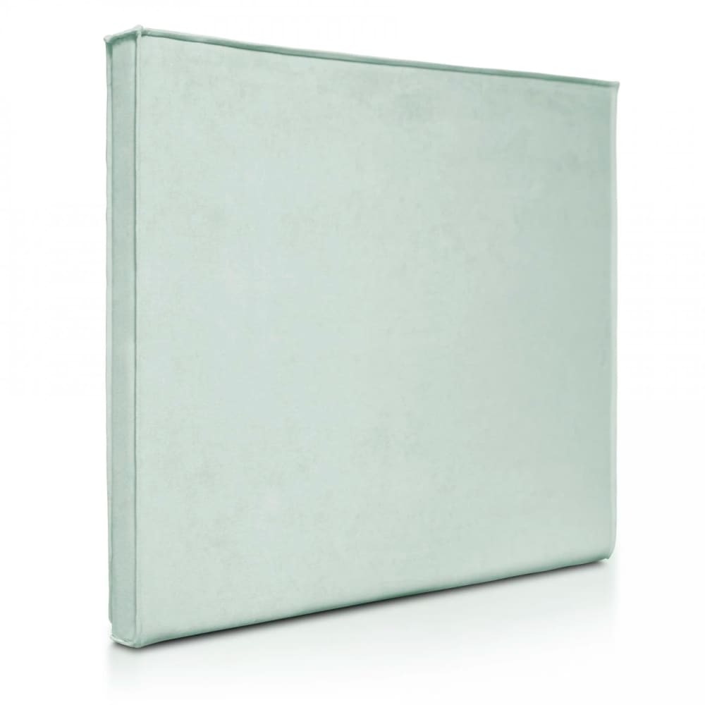 Tête de lit aux lignes droites vert d'eau, lit 140 cm, 150x120 cm