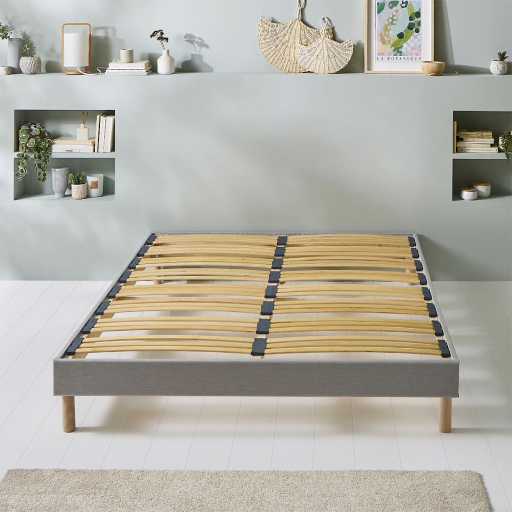 Sommier lattes bois gris clair 140x190 - Maisons du Monde