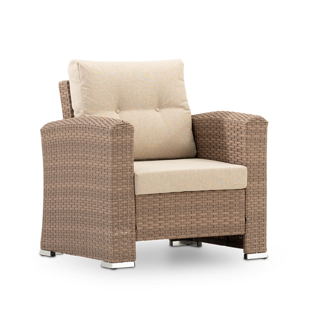 Fauteuil en aluminium et rotin synthétique
