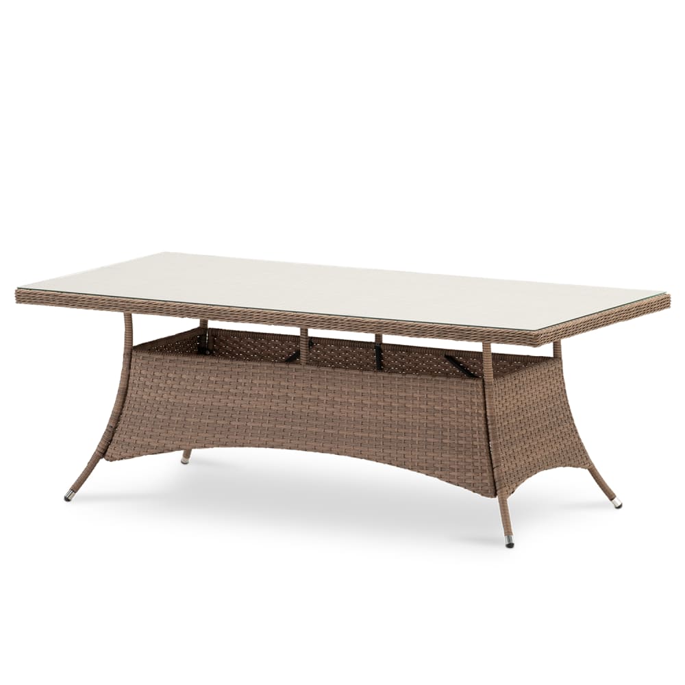 Table à Manger en Aluminium et Rotin Synthétique 200x100x73cm