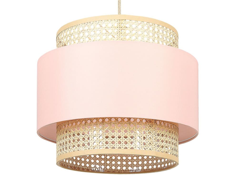 Suspension d’intérieur rotin rose pêche