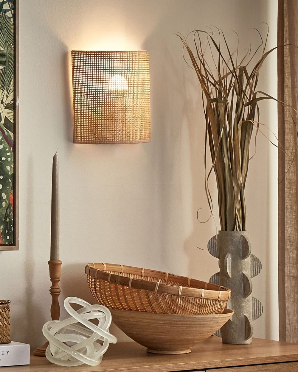 Wandleuchten aus Rattan 22cm, naturfarben - Maisons Du Monde