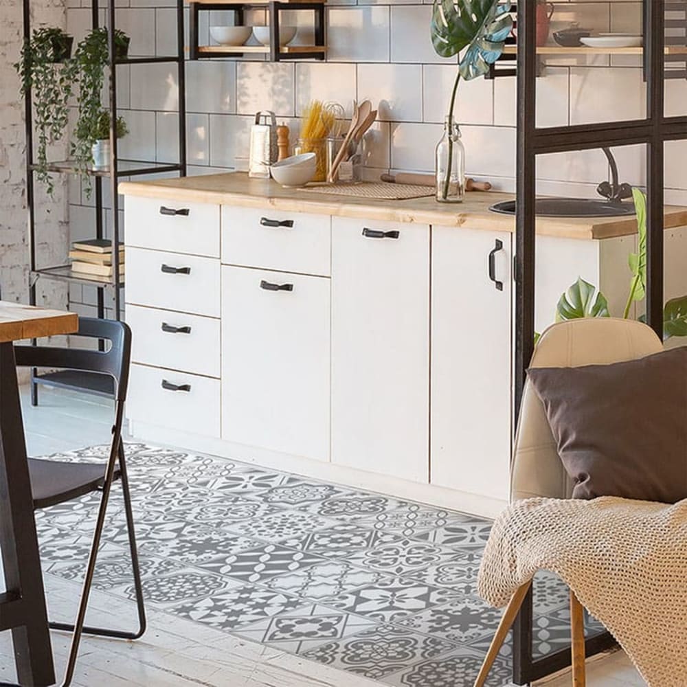 Vinylteppich mit grauen Mosaikmotiven 97x48cm - Maisons Du Monde