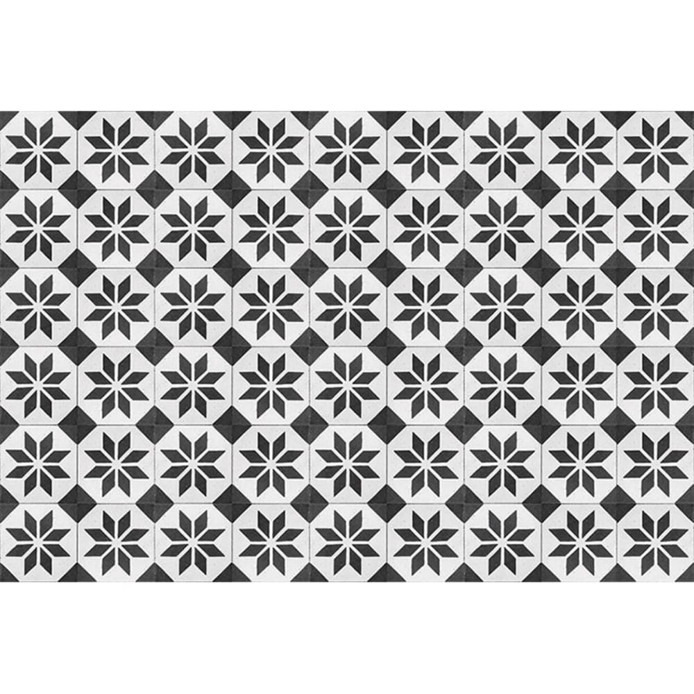 Pinted Vinylteppich mit grafischen Motiven, schwarz 143x97cm - Pvc - Polyvinlychlorid