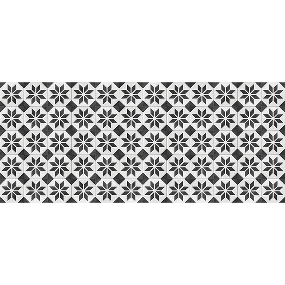 Alfombra vinílica retro negra 175x74cm