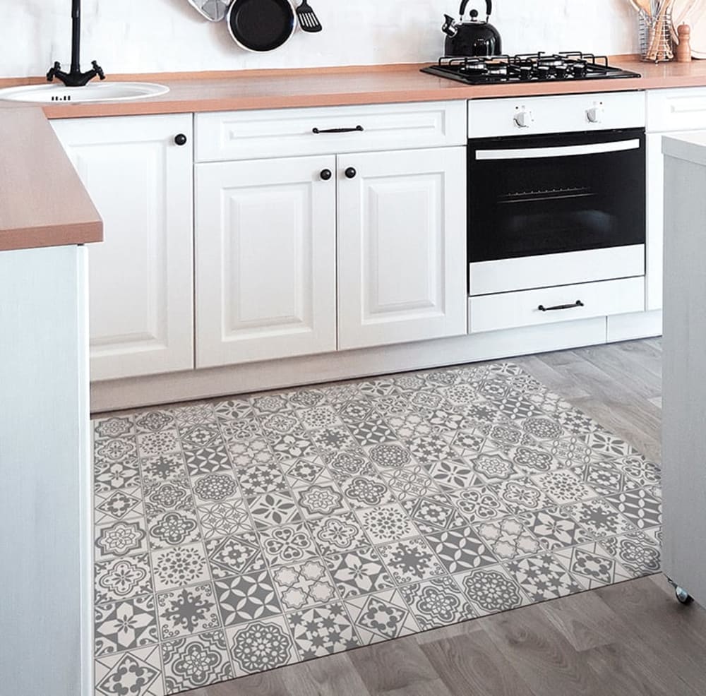 Alfombra vinílica baldosas grises 143x97cm - Maisons du Monde