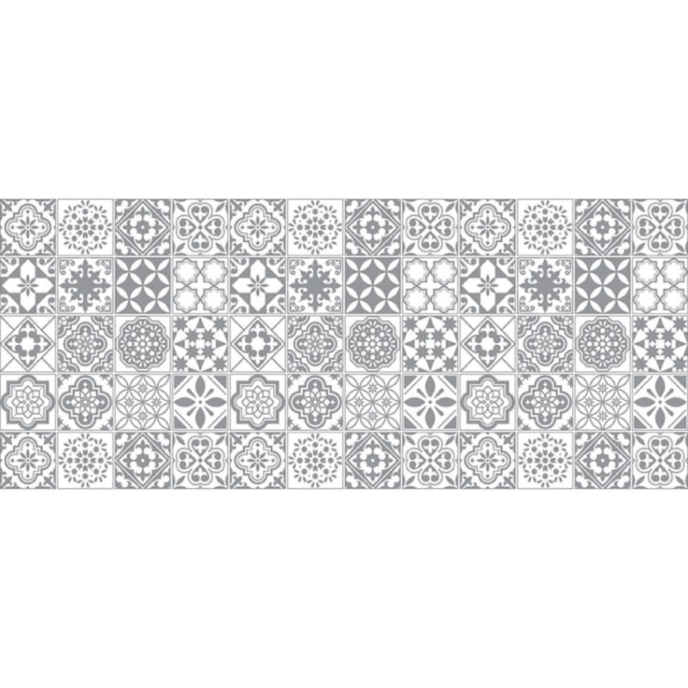 Pinted Vinylteppich mit grauen Mosaikmotiven 175x74cm - Pvc - Polyvinlychlorid