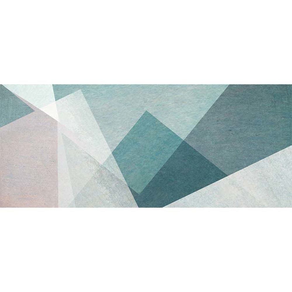 Pinted Vinylteppich mit blauen Dreiecken 175x74cm - Pvc - Polyvinlychlorid