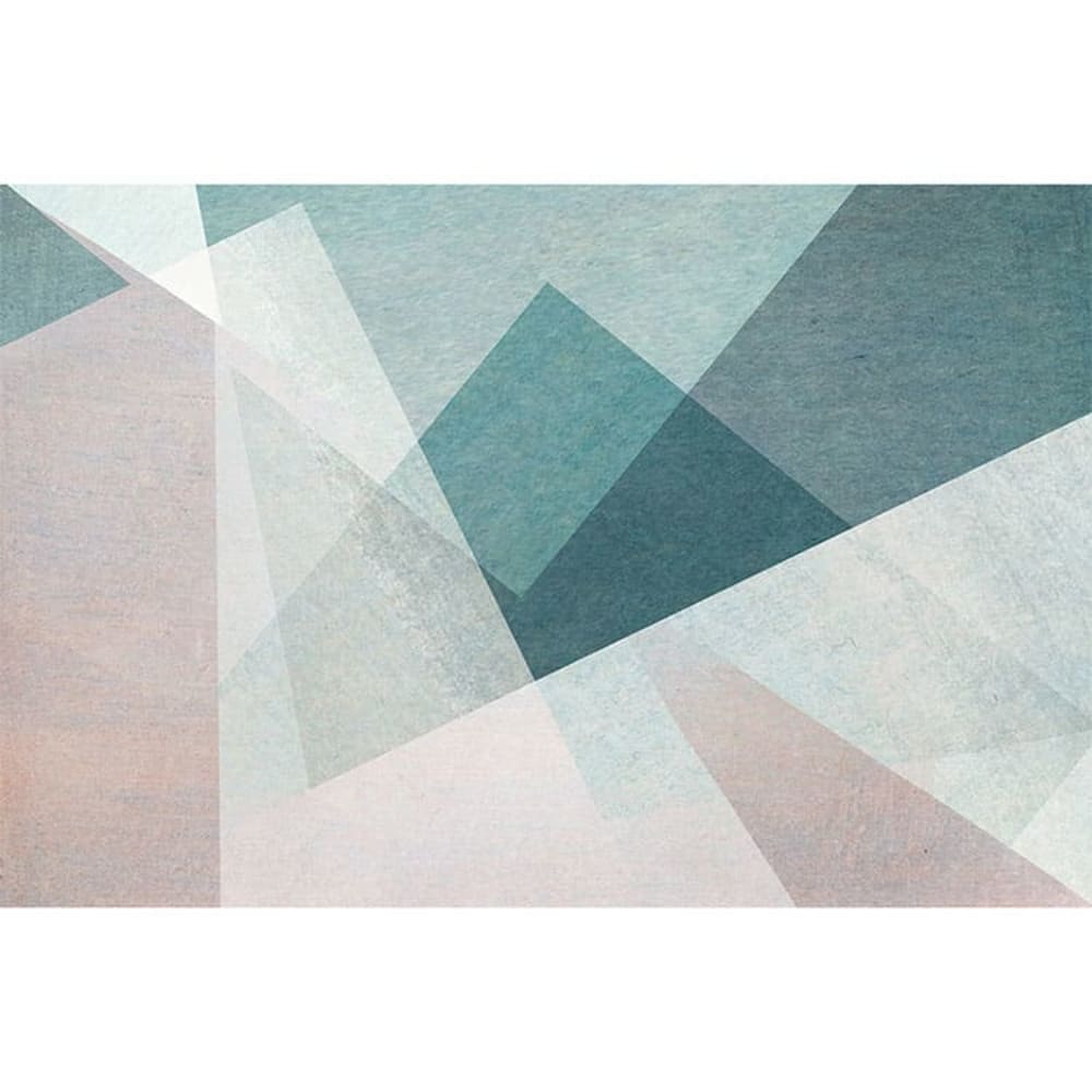 Pinted Vinylteppich mit blauen Dreiecken 196x130cm - Pvc - Polyvinlychlorid