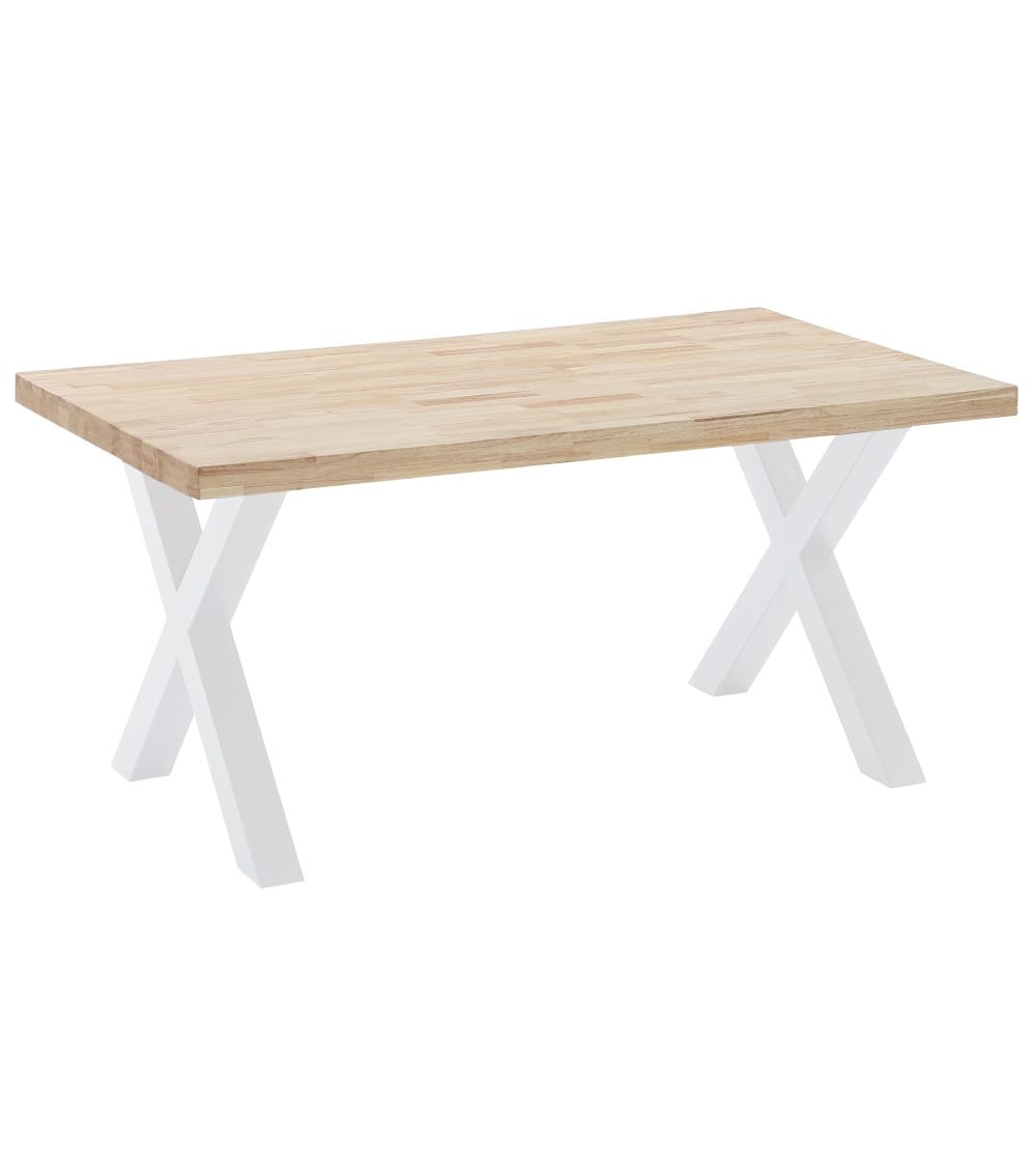 Mesa comedor estilo industrial patas blancas en 'x' 160x90 cm