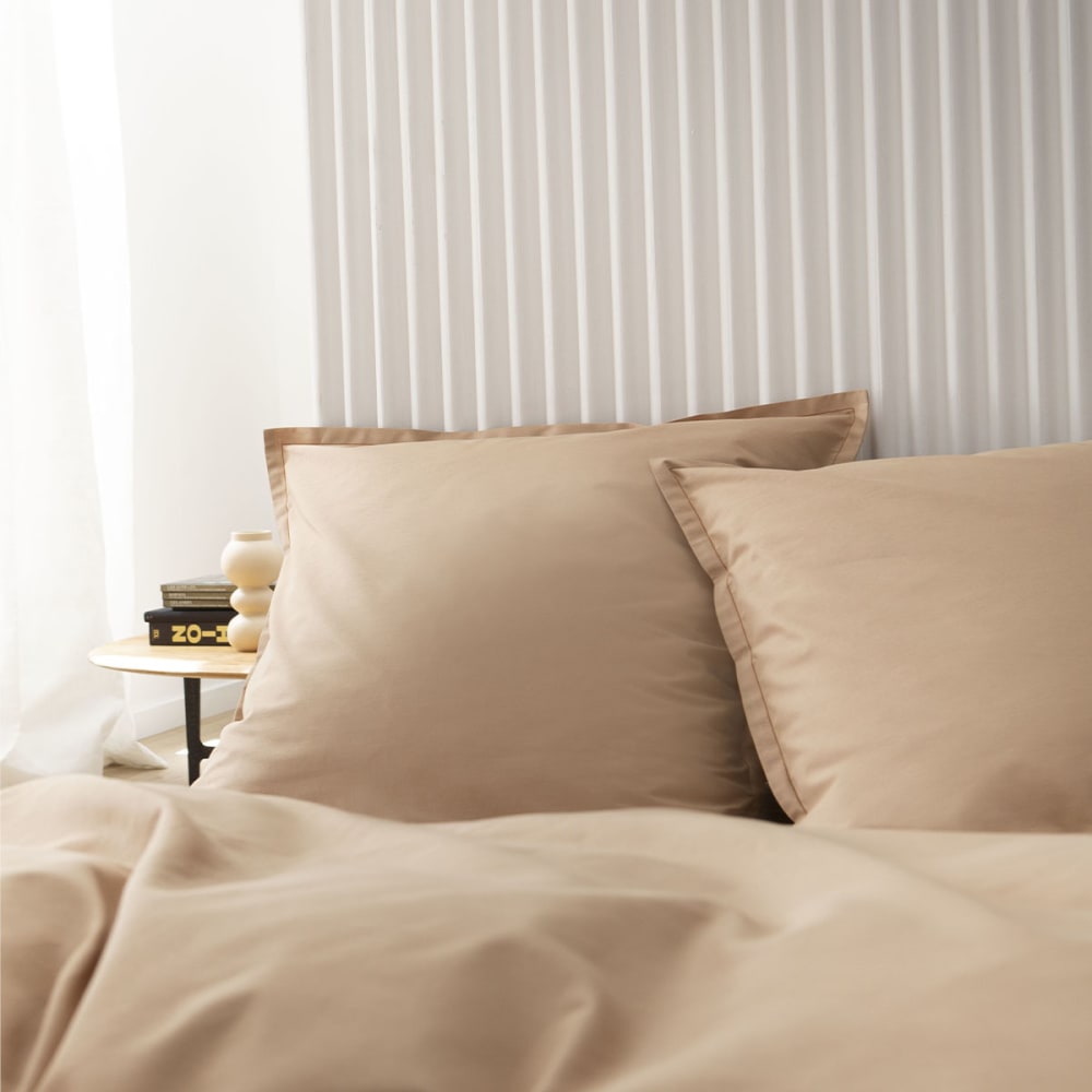 Housse de couette en coton sable 200x200 Made in France — vue 4