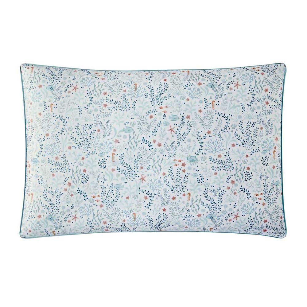 Taie d'oreiller en percale de coton bleu 50x75