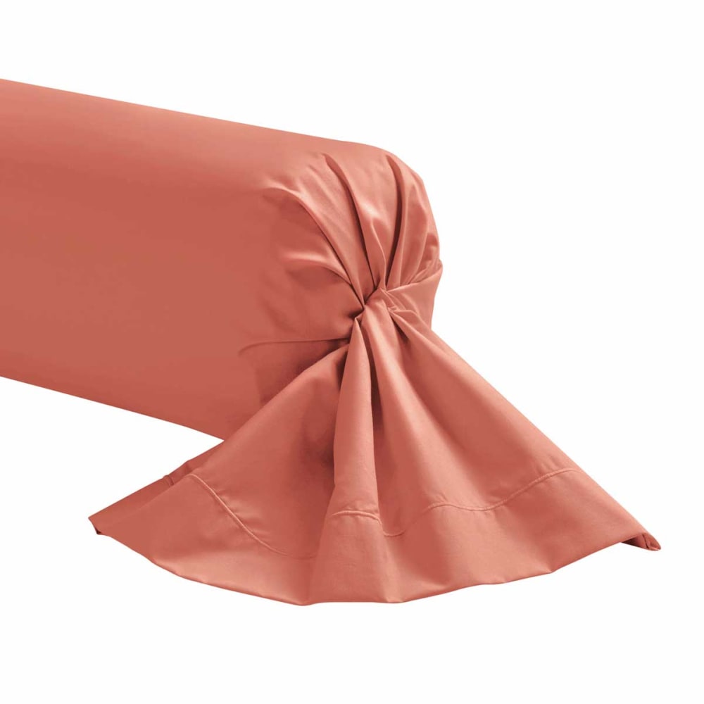 Taie de traversin en percale de coton corail 43x230