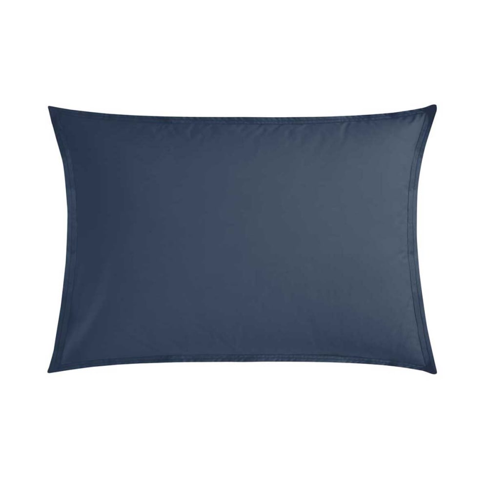 Taie d'oreiller en percale de coton bleu 50x70