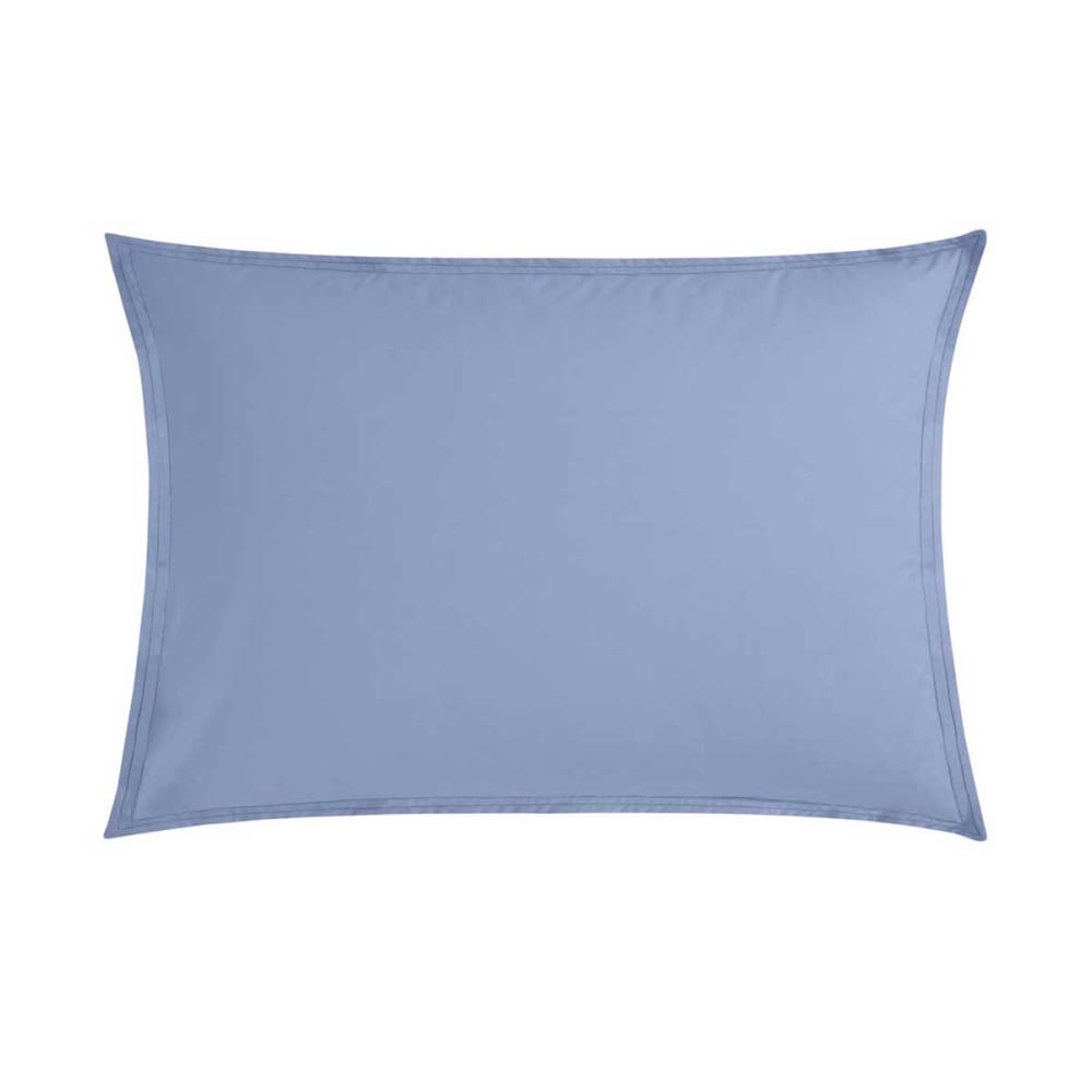 Taie d'oreiller en percale de coton bleu 50x70 — vue 3