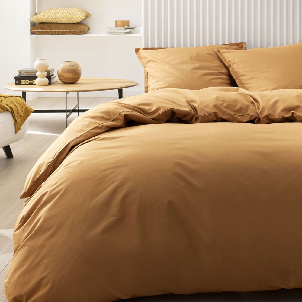 Drap housse en coton ambre 160x200 Made in France - Maisons du Monde