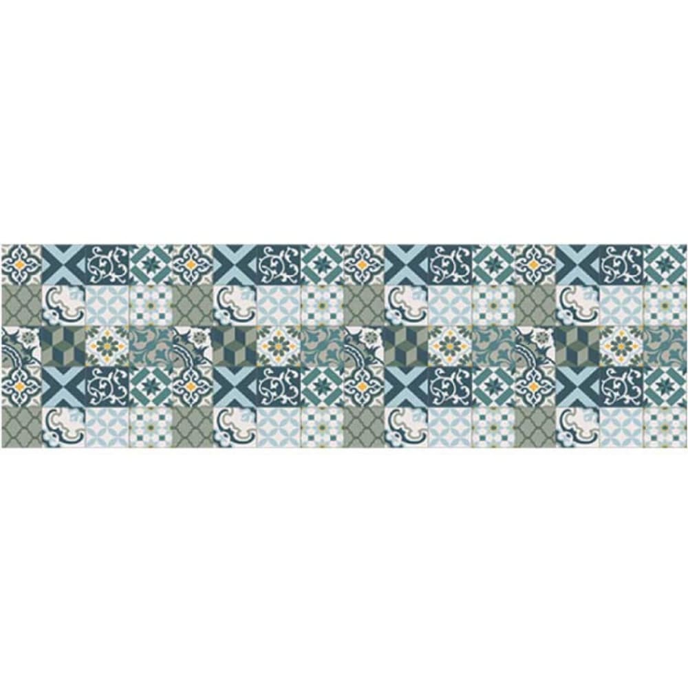 Pinted Vinylteppich mit Zementfliesen-Motiven 250x64cm Mehrfarbig Pvc - Polyvinlychlorid
