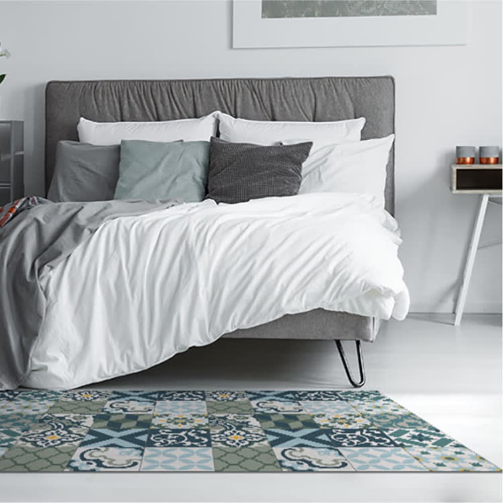 Vinylteppich mit Zementfliesen-Motiven 250x64cm - Maisons Du