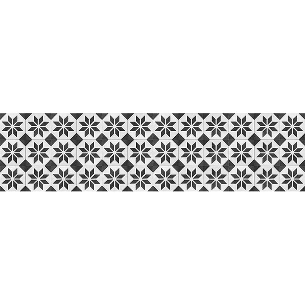 Alfombra vinílica retro negra 250x64cm