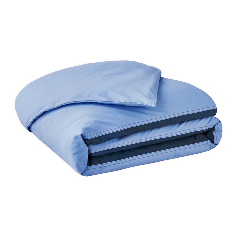 Housse de couette en percale de coton bleu 260x240 — vue 3