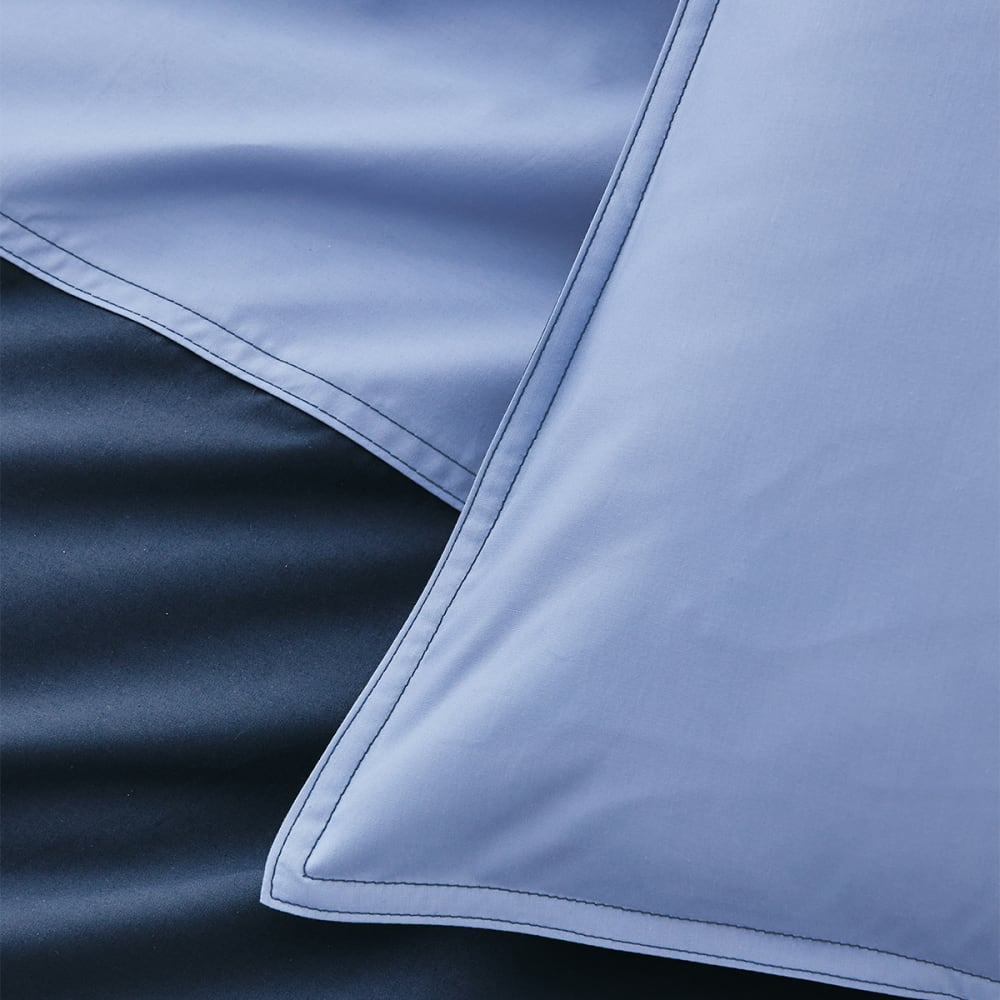 Housse de couette en percale de coton bleu 260x240 — vue 4
