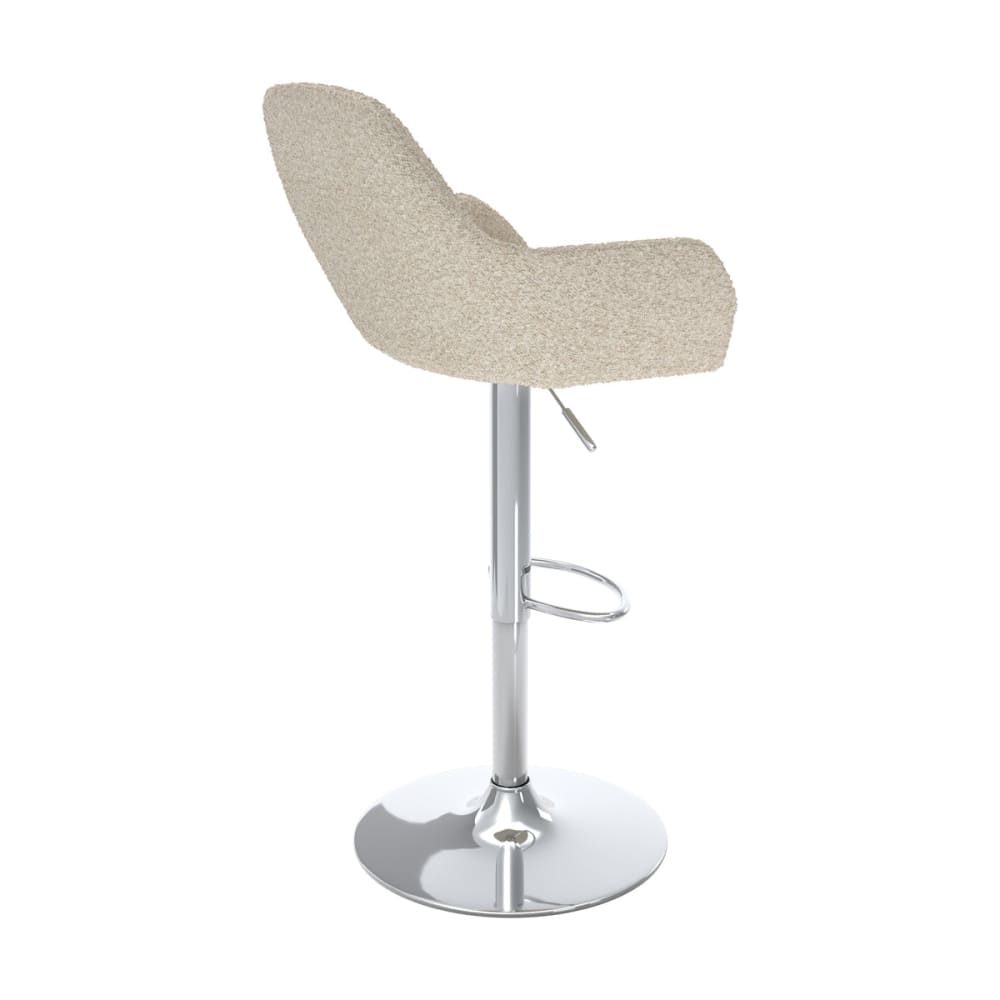 2er-Set Barhocker mit Boucle-Effekt in gebrochenem Weiß 63/83 cm