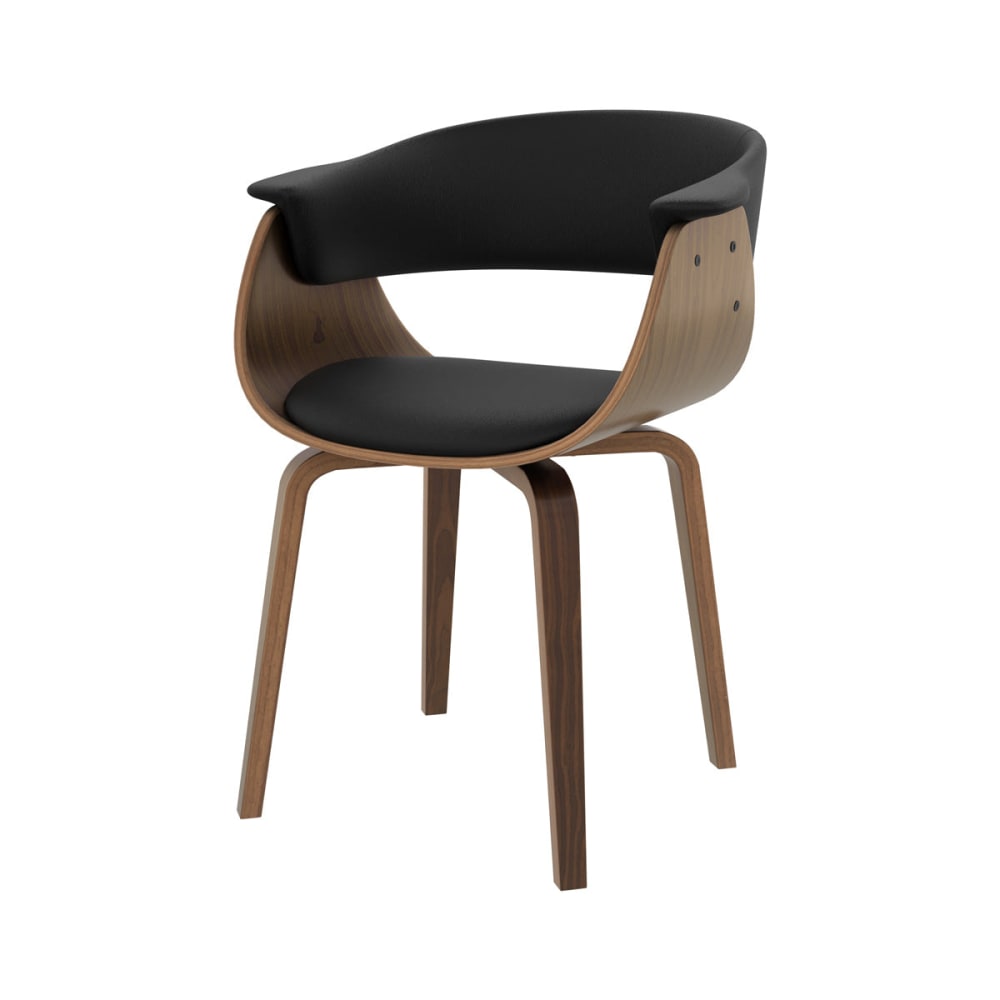 Sedia in ecopelle nera - Modello Vintage - Nero - LEGNO