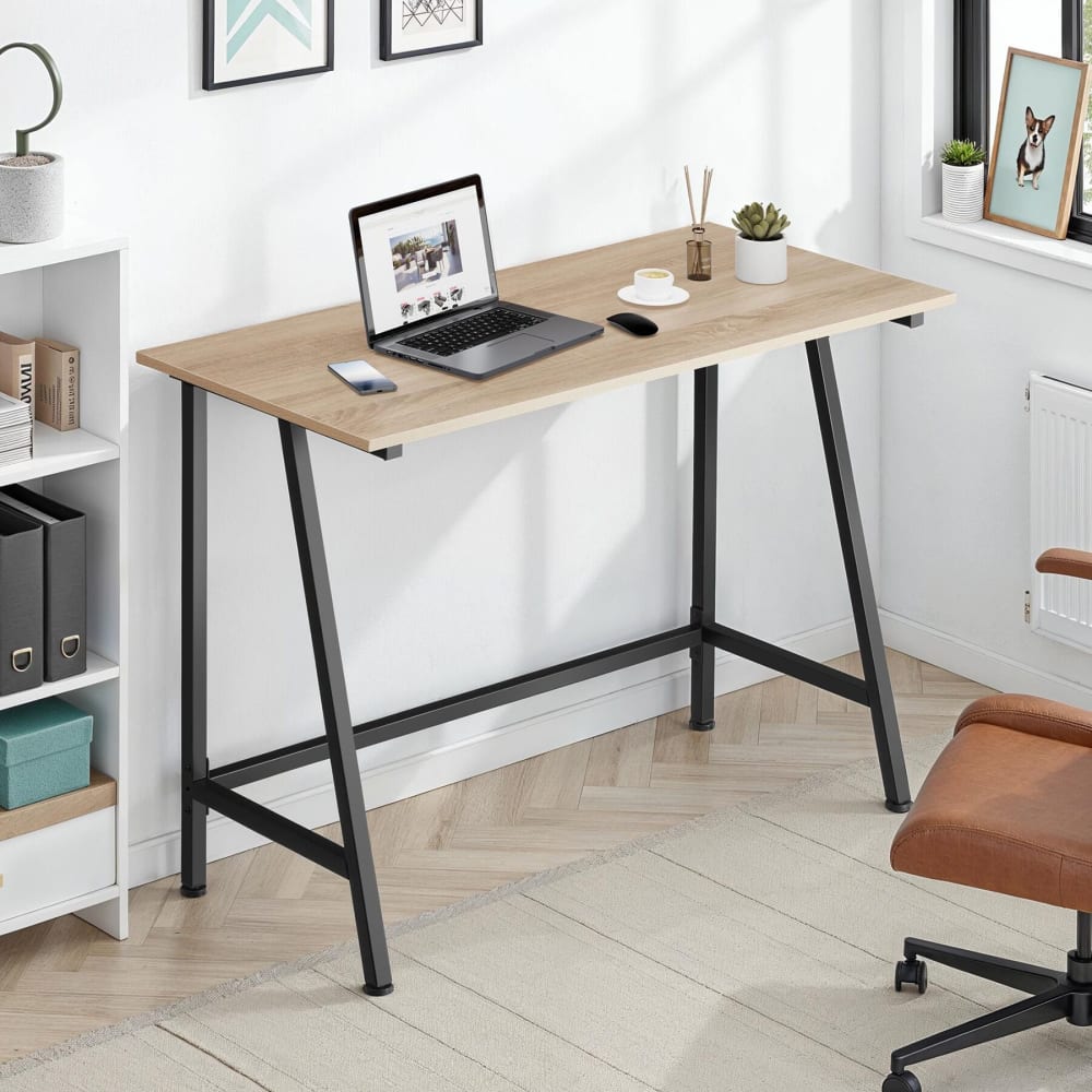 Scrivania stile industriale trapezoidale legno chiaro - Marrone - Pannello di particelle