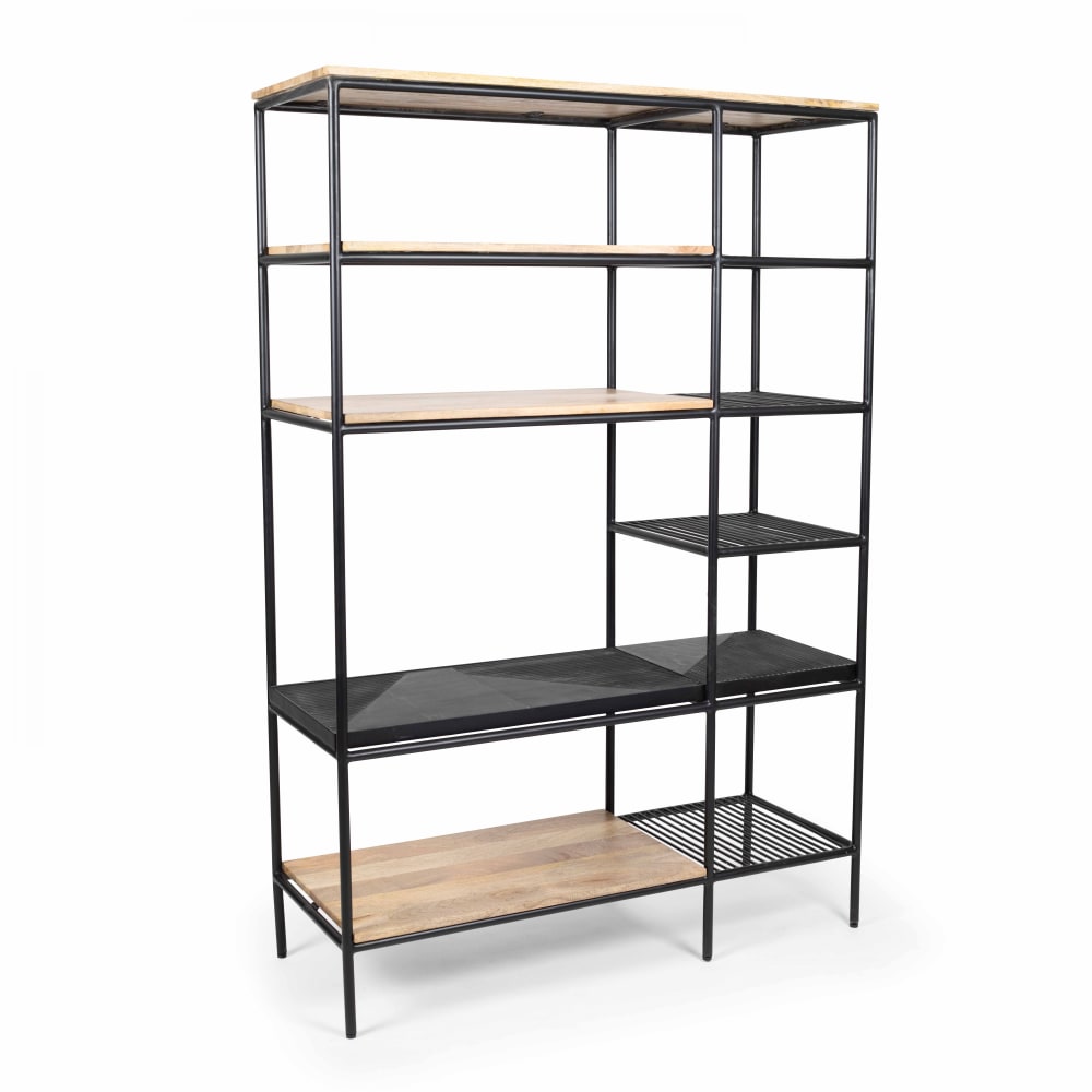 Bibliothèque en marbre et métal 161 x 109 cm noir