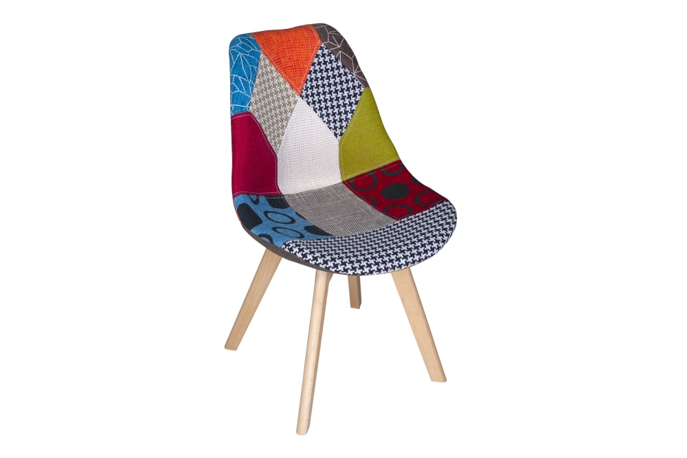 Sedia da pranzo imbottita in tessuto patchwork - Modello Contemporaneo - Tessuto