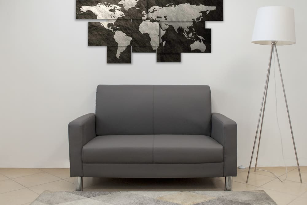 Divano 2 posti in ecopelle grigio scuro - Samira Italia