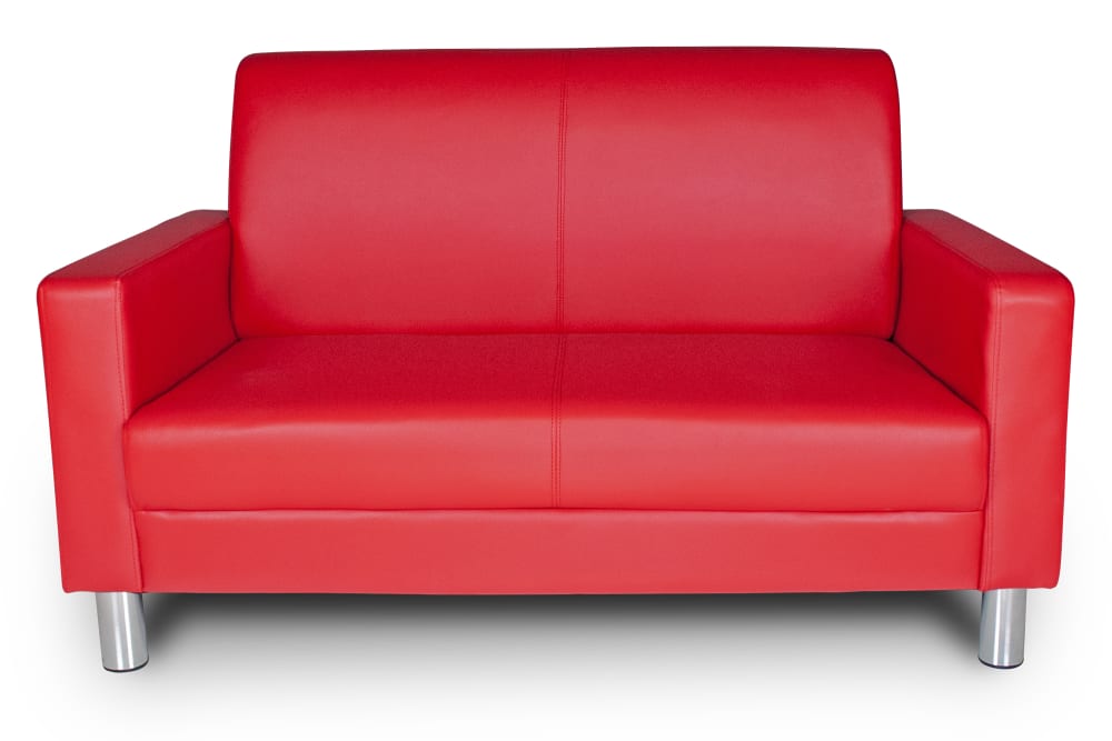 Divano 2 posti in ecopelle rosso - Modello Contemporaneo - Pelle