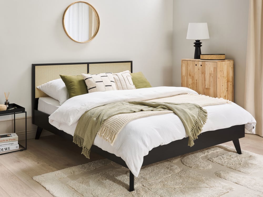 Doppelbett aus Rattan 160x200, schwarz - Maisons Du Monde