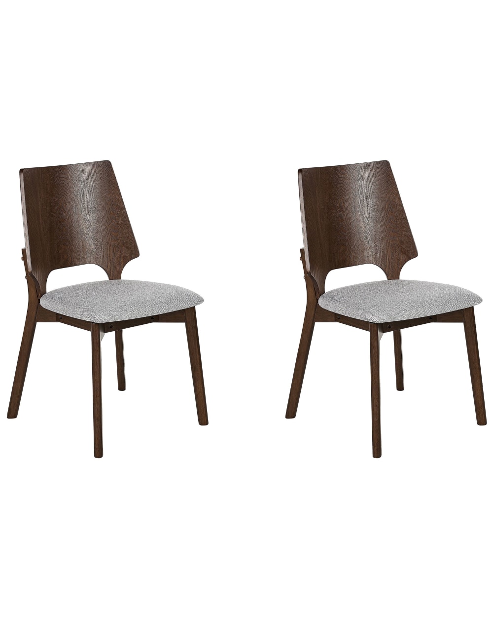Beliani Esszimmerstuhl 2er Set aus Holzwerkstoff, braun style classic chic - Spanplatte
