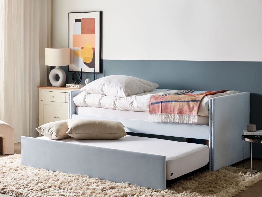 Tagesbett aus Stoff 90x200, blau - Maisons Du Monde